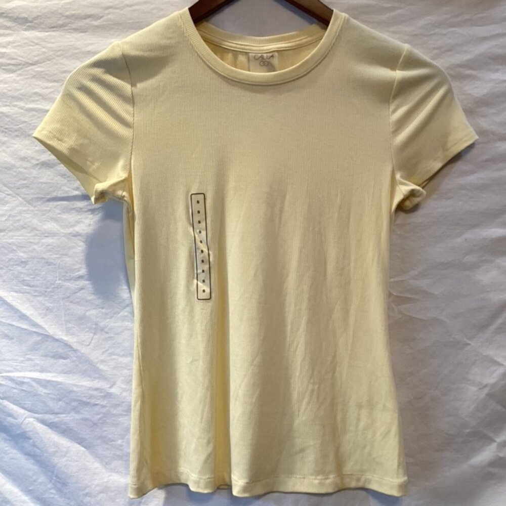 New With Tags‎ Calia Ribbed Tee Shirt Everyday Collection Womens S Short Sleeve